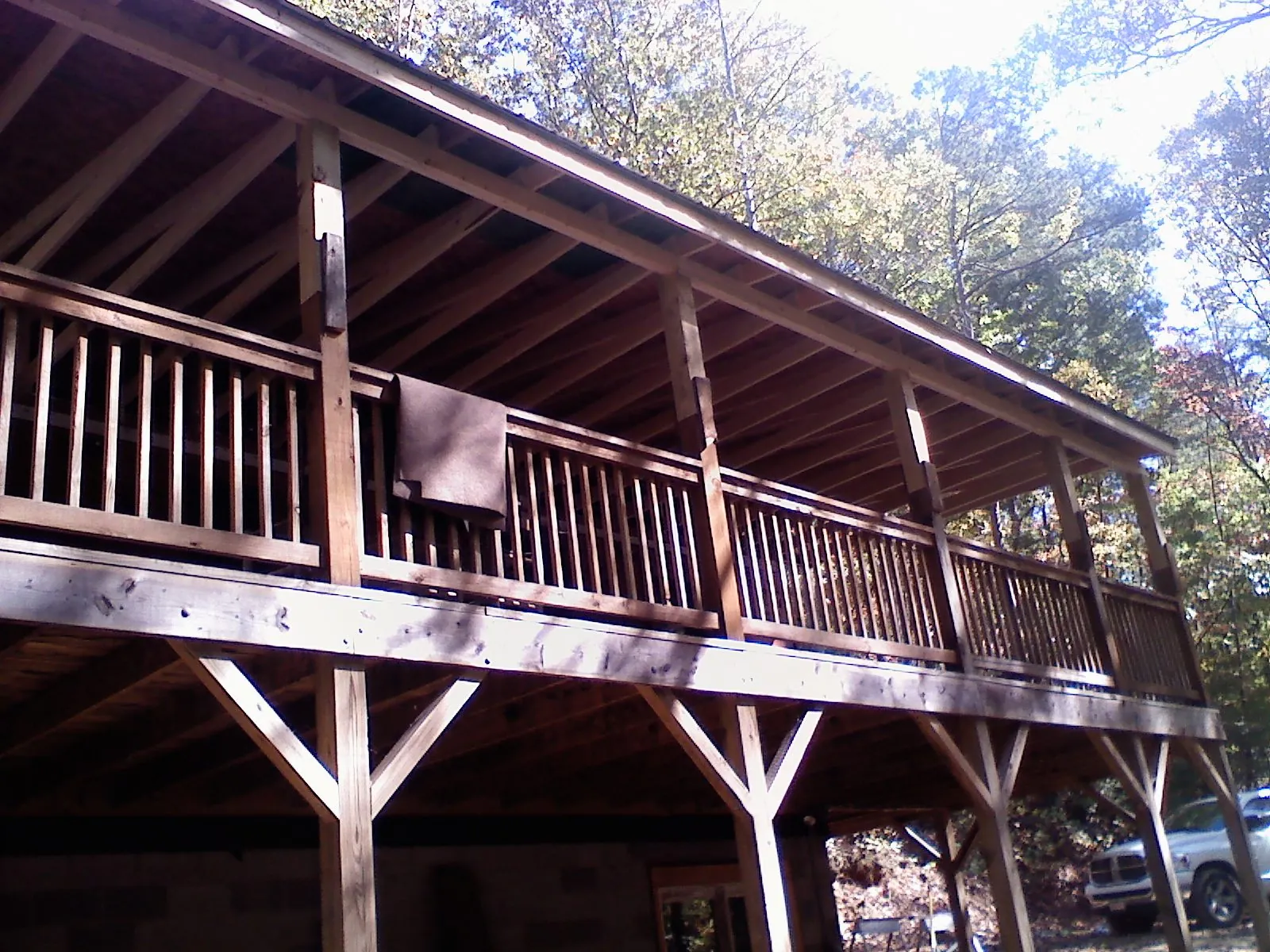 Timber framing under a new elevated porch and deck — Roof Leak Repair in Oakton by Roofing Brothers